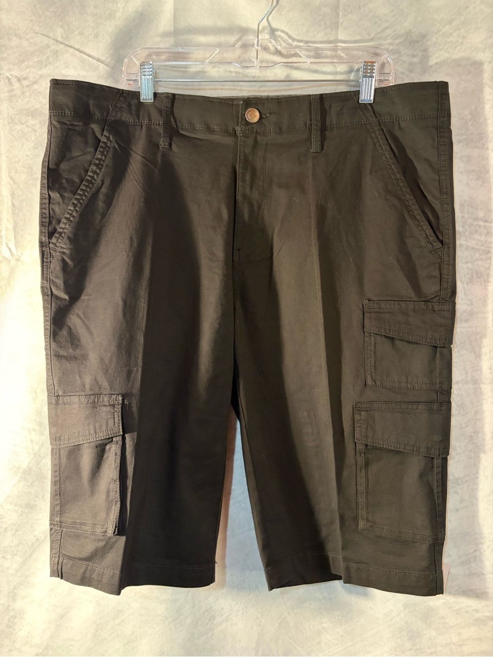 George Men’s Black Cargo Shorts Size 40 14” Inseam Utility Casual